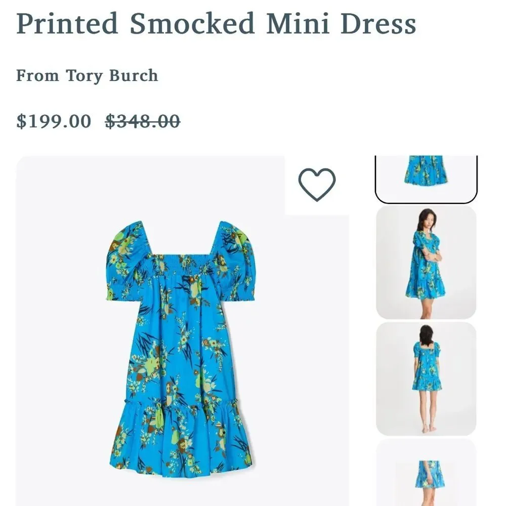 Tory Burch Printed Smocked Mini Dress